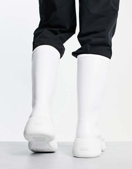 ASOS DESIGN chunky calf length wellington boots in white