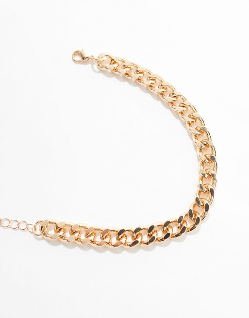 ASOS DESIGN chunky chain bracelet in gold tone