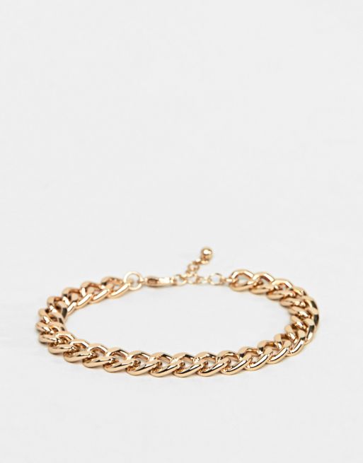 ASOS DESIGN chunky chain bracelet in gold tone