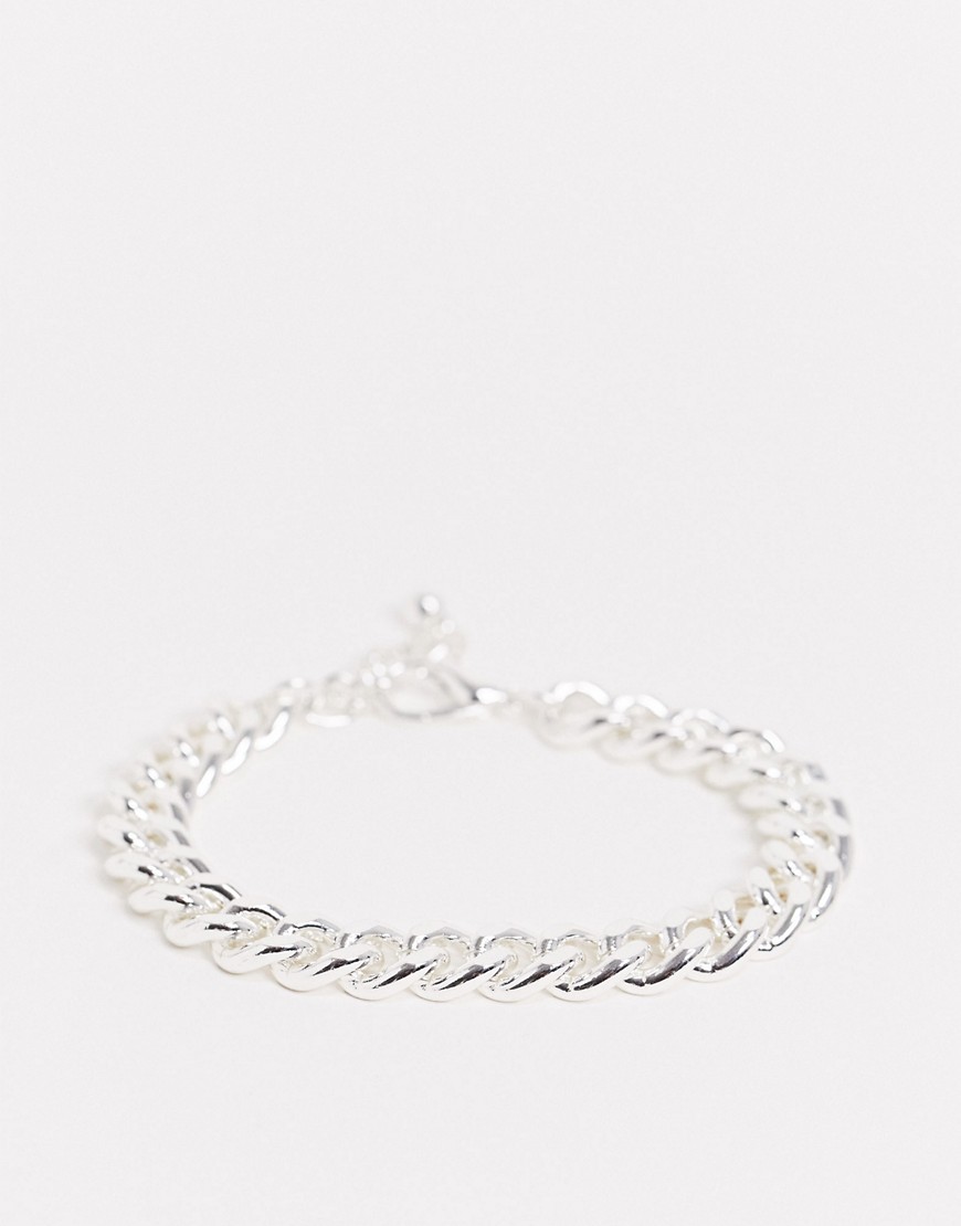 ASOS DESIGN chunky chain bracelet in silver tone