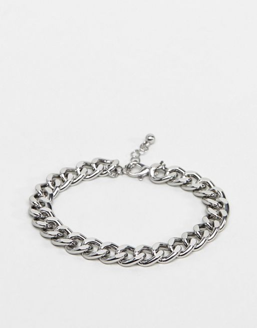  ASOS DESIGN chunky chain bracelet in silver tone