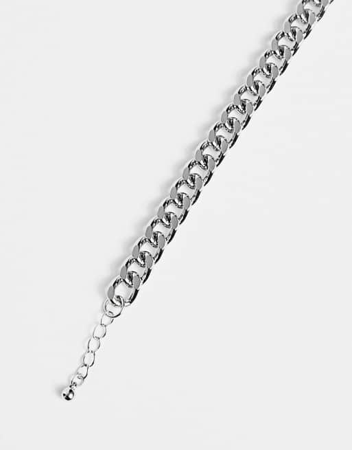 ASOS DESIGN chunky chain bracelet in silver tone