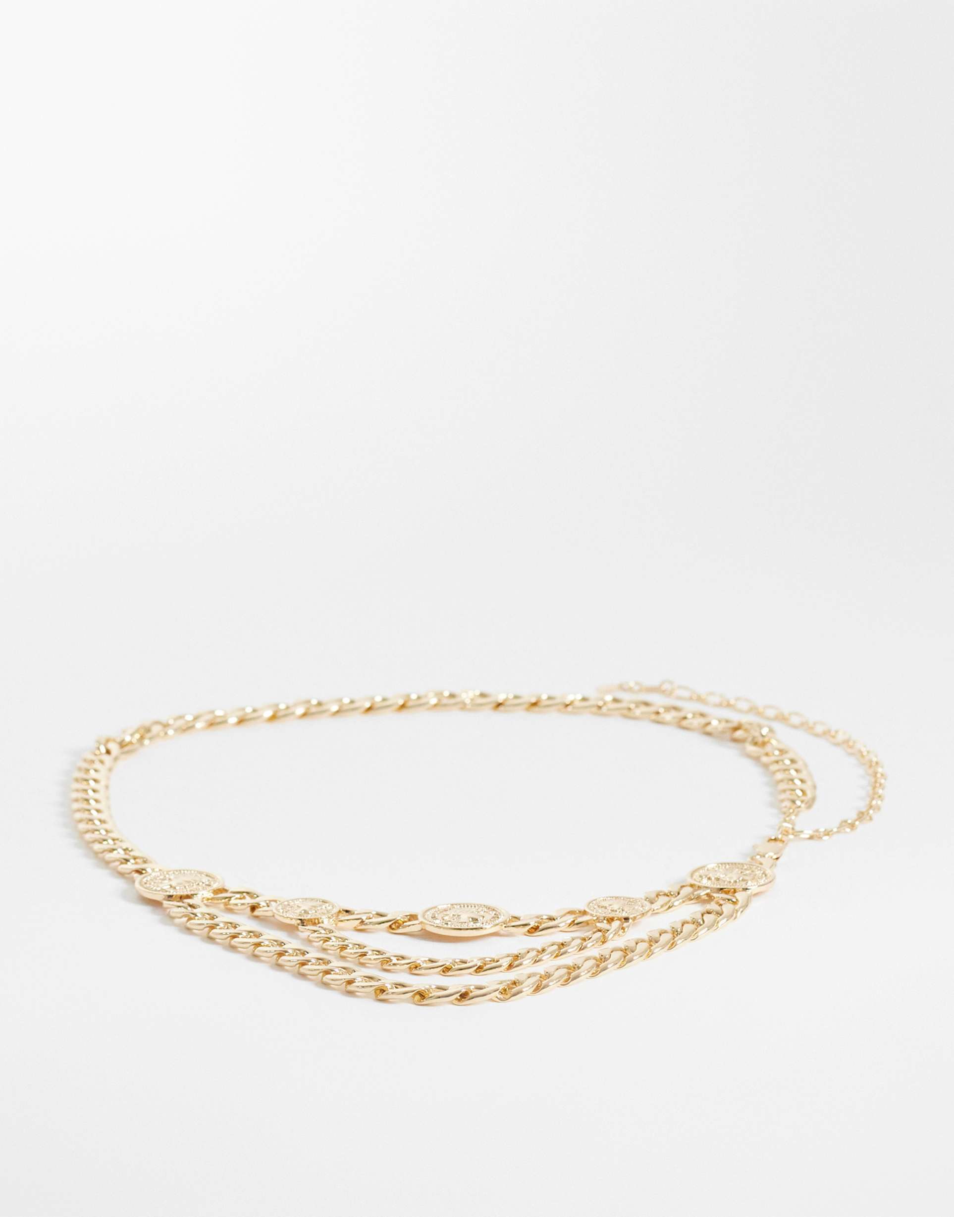 asos design chunky chain coin belt