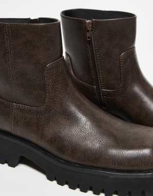 Asos Design Chunky Chelsea Boots In Black