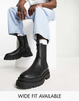 Black chunky boots asos sale