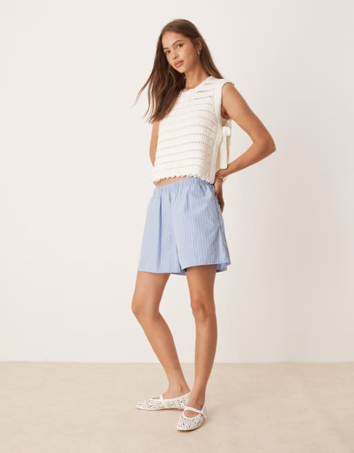 ASOS DESIGN - Chunky cremehvid tanktop i åben strik med bindebånd i siderne, 3 af 4