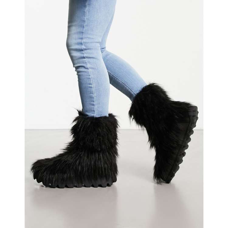 Fluffy faux fur boots sale