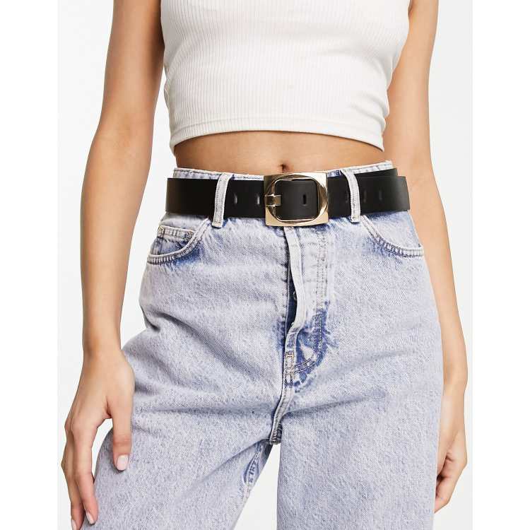 ASOS Wide Waist Cincher Buckle Belt in Brown