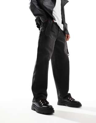 Asos Design Chunky Hiker Shoes In Black