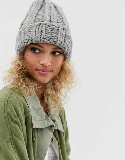 Grey knit sale cap