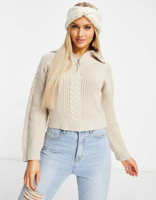 ASOS DESIGN chunky knit headband in white, 2 of 4