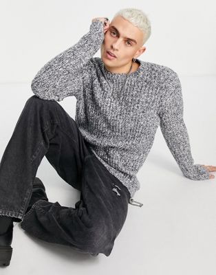 ASOS DESIGN chunky knit jumper in blue twist