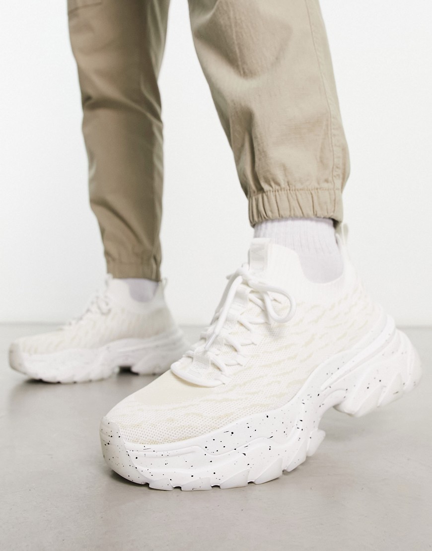 ASOS DESIGN chunky knit sneaker in white