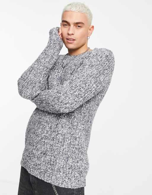 ASOS DESIGN chunky knit sweater in blue twist