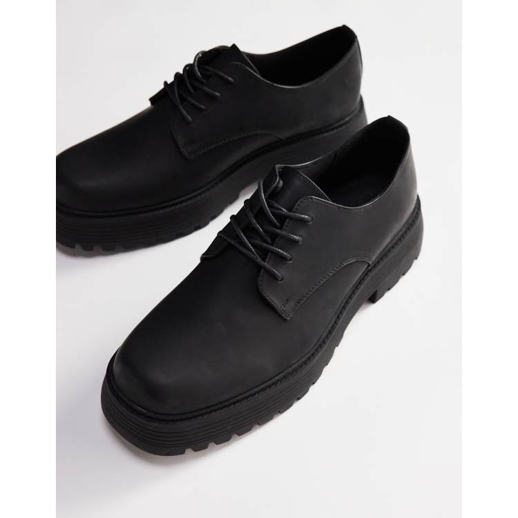 ASOS DESIGN chunky lace up derby shoes in black ASOS