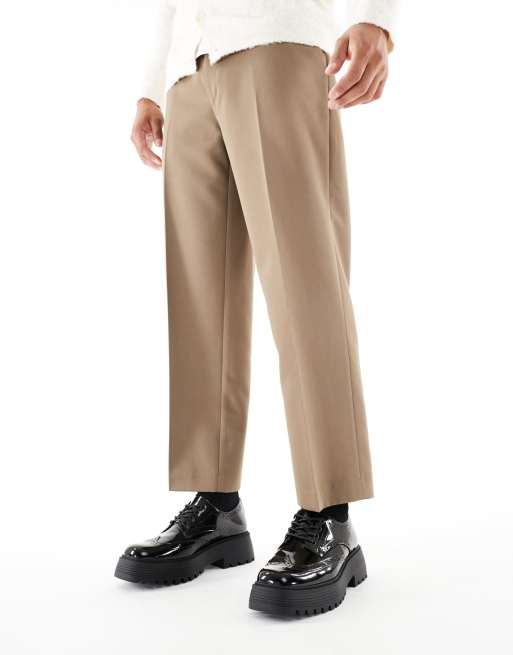 ASOS DESIGN chunky lace up shoes in black with brogue detailing