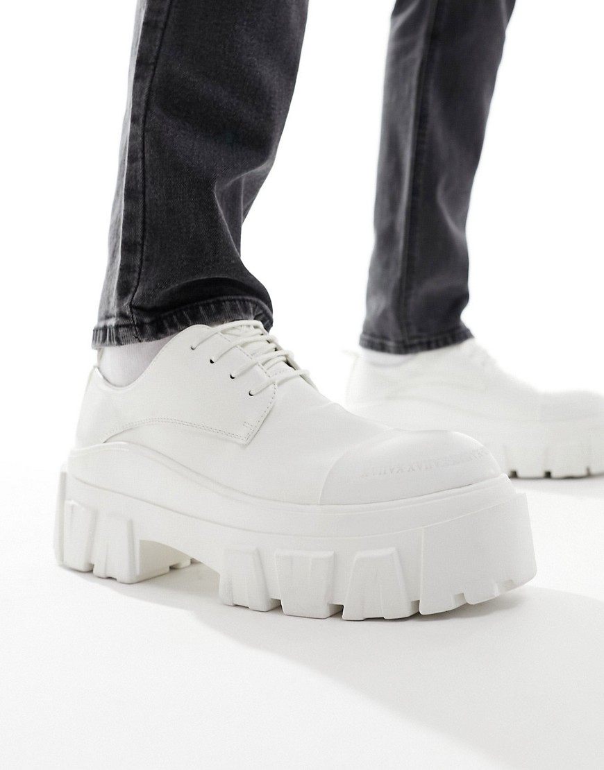ASOS DESIGN chunky lace up shoes in white