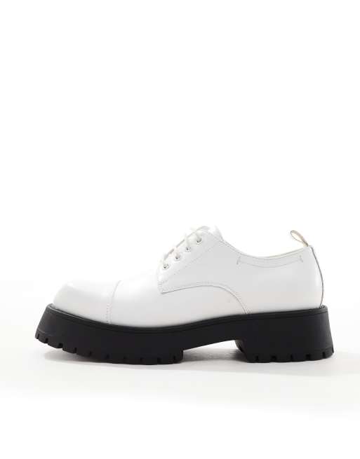 ASOS DESIGN chunky lace up shoes in white ASOS