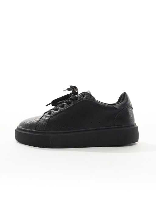 ASOS DESIGN chunky lace up sneakers in black ASOS