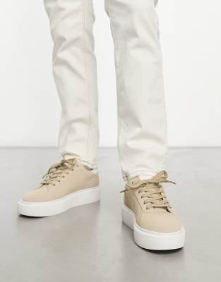 ASOS DESIGN ASOS DESIGN chunky lace up trainers in stone-Neutral