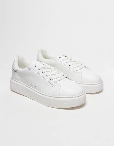 ASOS DESIGN chunky lace up trainers in white  - view 1