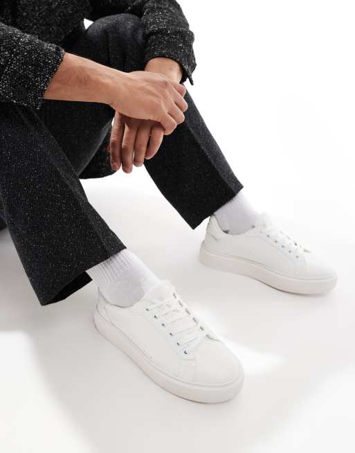 ASOS DESIGN chunky lace up trainers in white ASOS