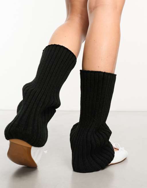 ASOS DESIGN chunky leg warmers in black ASOS