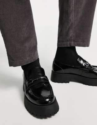 black loafers mens asos