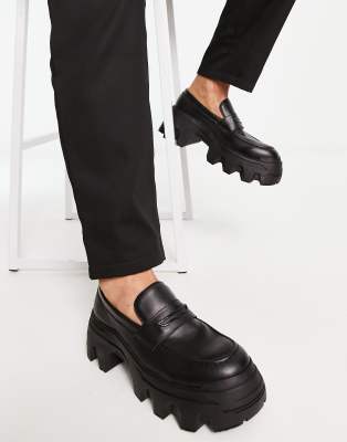 black loafers mens asos