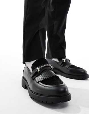 ASOS DESIGN ASOS DESIGN chunky loafers in black with faux fur