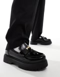 [ASOS DESIGN] ASOS DESIGN chunky loafers in black with tassel 38 BLACK