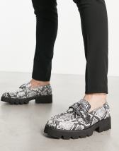 ASOS DESIGN chunky sole loafers with western diamante buckle