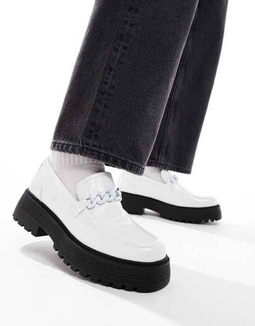 FhyzicsShops DESIGN chunky loafers in white faux croc