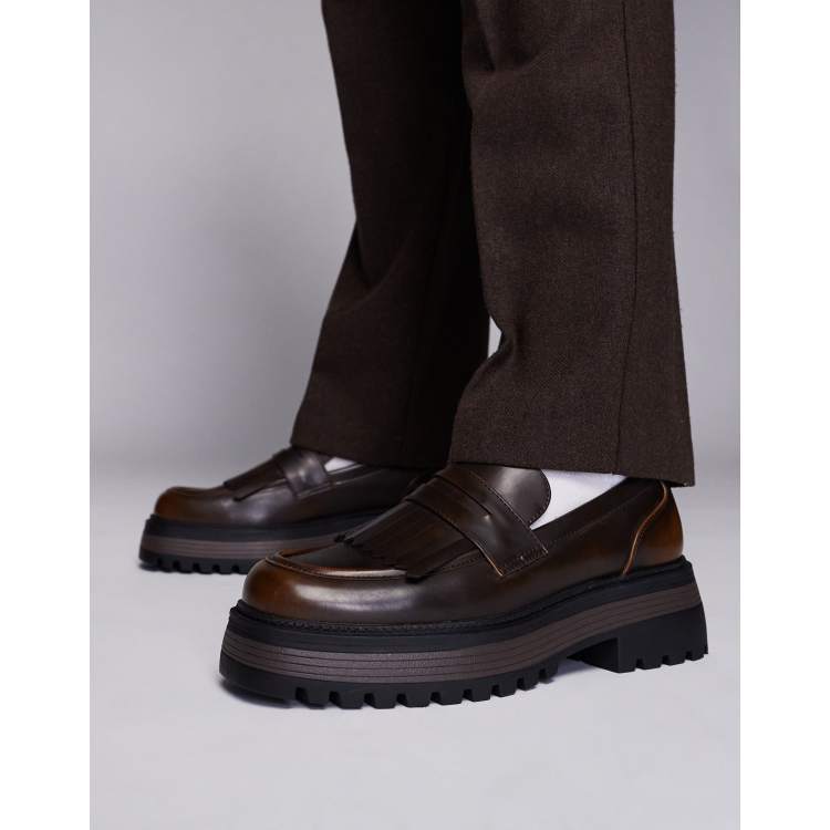 ASOS DESIGN chunky loafers with tassel in brown ASOS