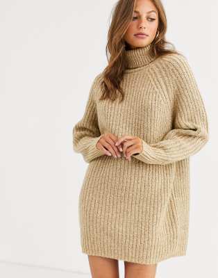 roll neck mini dress