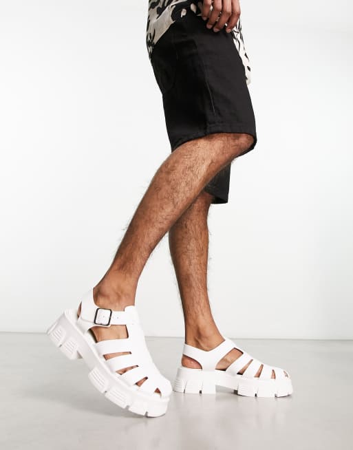 ASOS DESIGN chunky moulded sandals in white ASOS