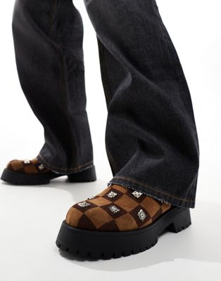  chunky mule  checkerboard with studding