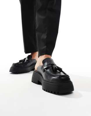  chunky mule loafers  with tassel