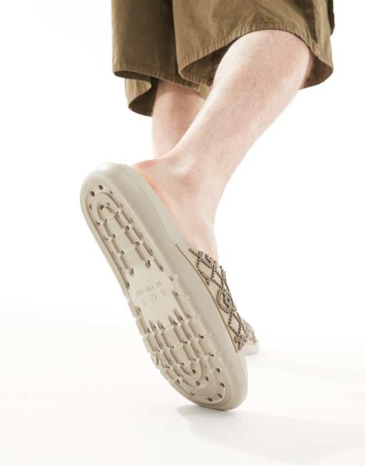 ASOS DESIGN - Chunky og beige sliders med monogrammønster, 4 af 4