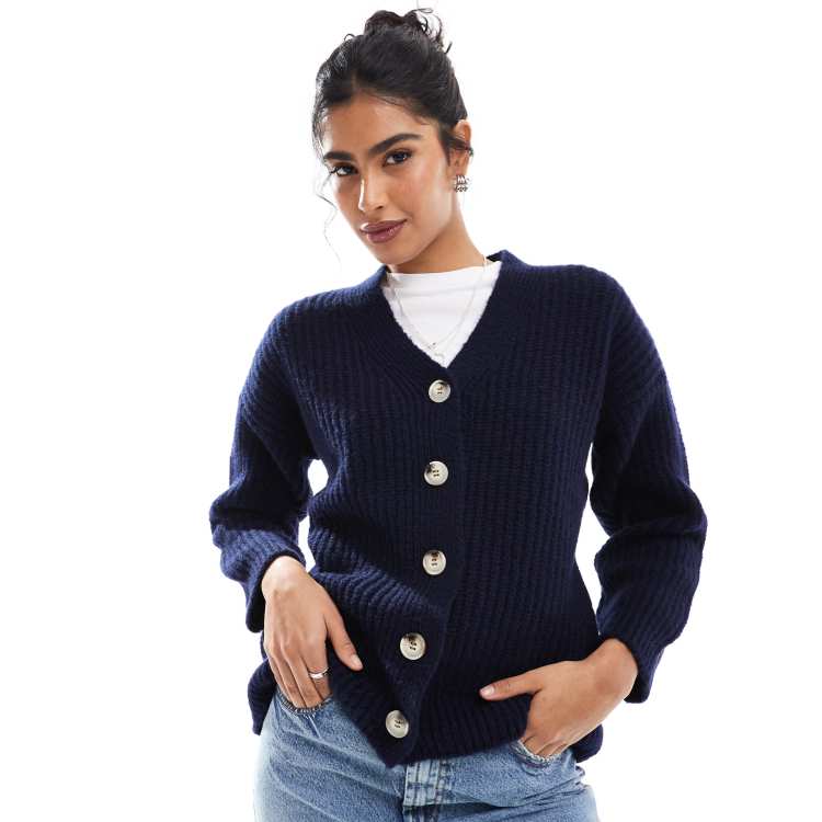 ASOS DESIGN chunky oversized cardigan in navy ASOS