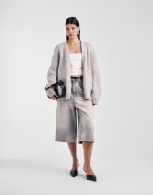 ASOS DESIGN chunky oversized edge to edge cardigan in light gray
