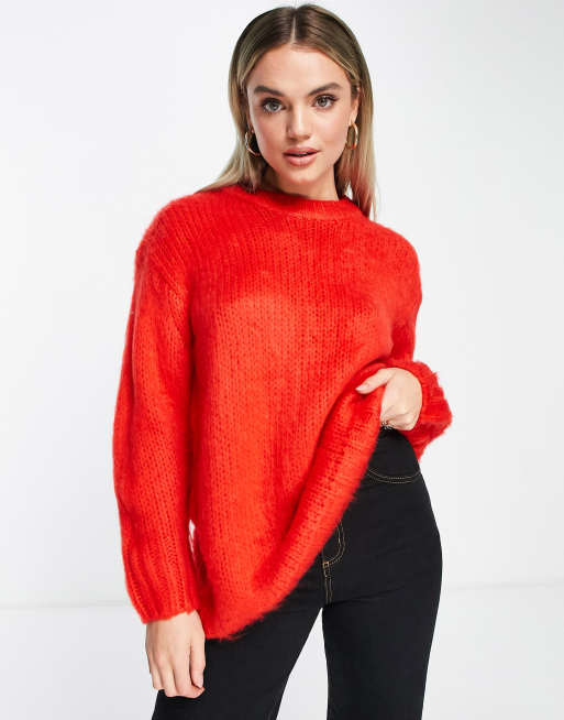 ASOS DESIGN - Chunky, oversized trøje i rød
