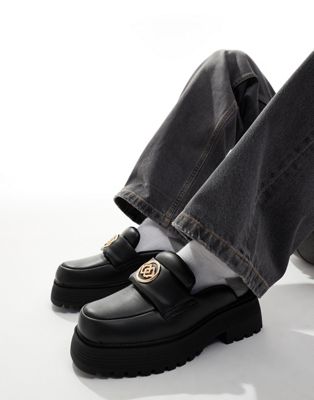  chunky padded loafers in faux leather