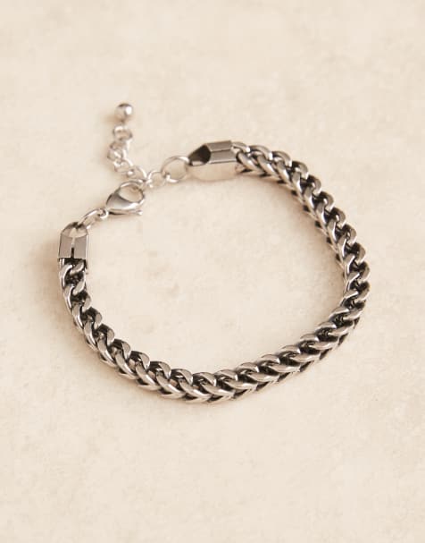 ASOS DESIGN - Chunky panserarmbånd i vandfast rustfrit stål i poleret sølvfarve - view 1