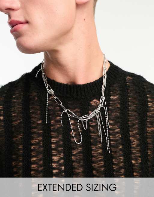 ASOS DESIGN - Chunky punk-halskæde i sølvfarve