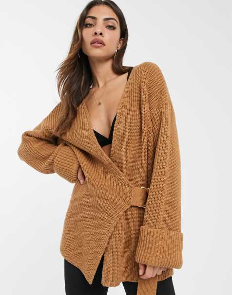 ASOS DESIGN chunky rib belted cardigan
