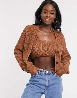 chunky cropped cardigan