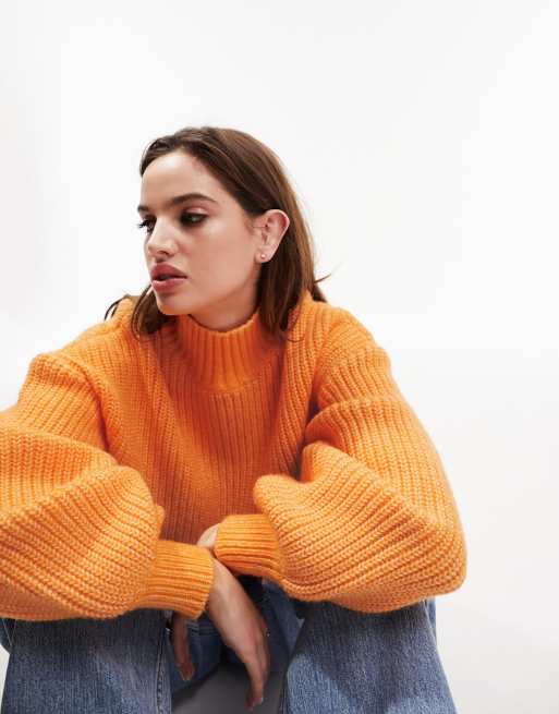 Orange shop ribbed jumper