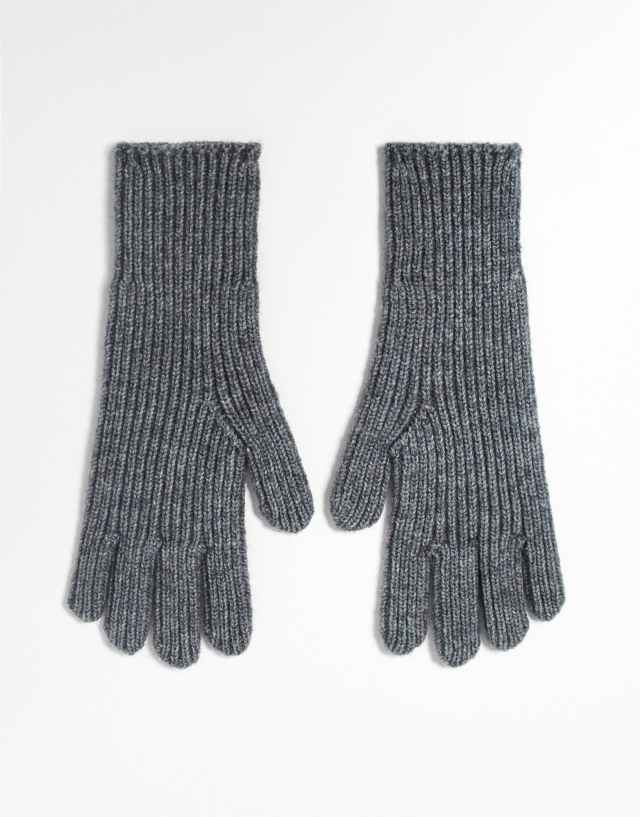 ASOS DESIGN - chunky rib knit gloves in charcoal grey