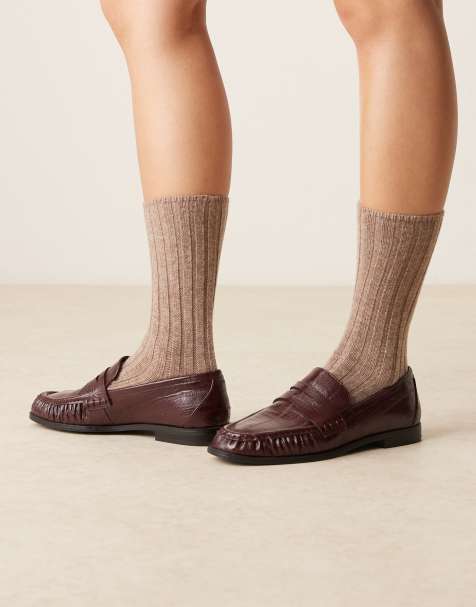 ASOS DESIGN chunky rib knit wool blend lounge socks in oatmeal - view 1